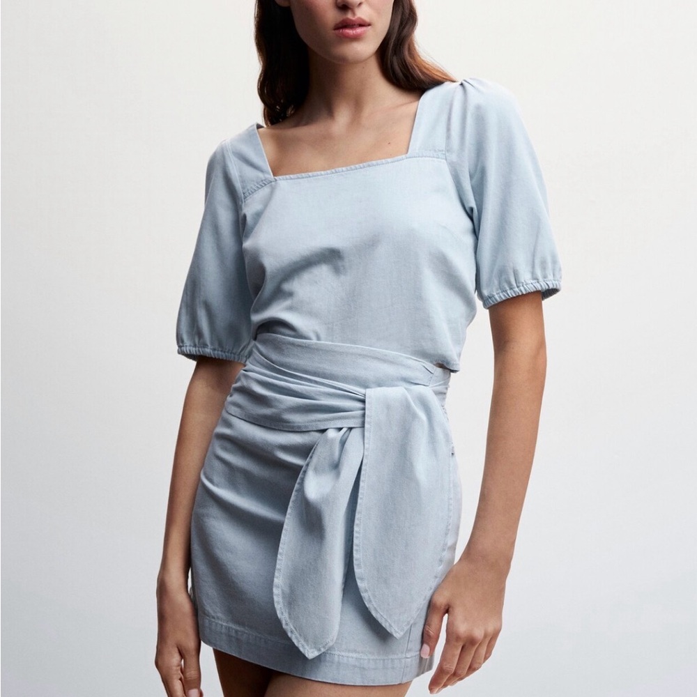 Mango Sky Blue Skirt